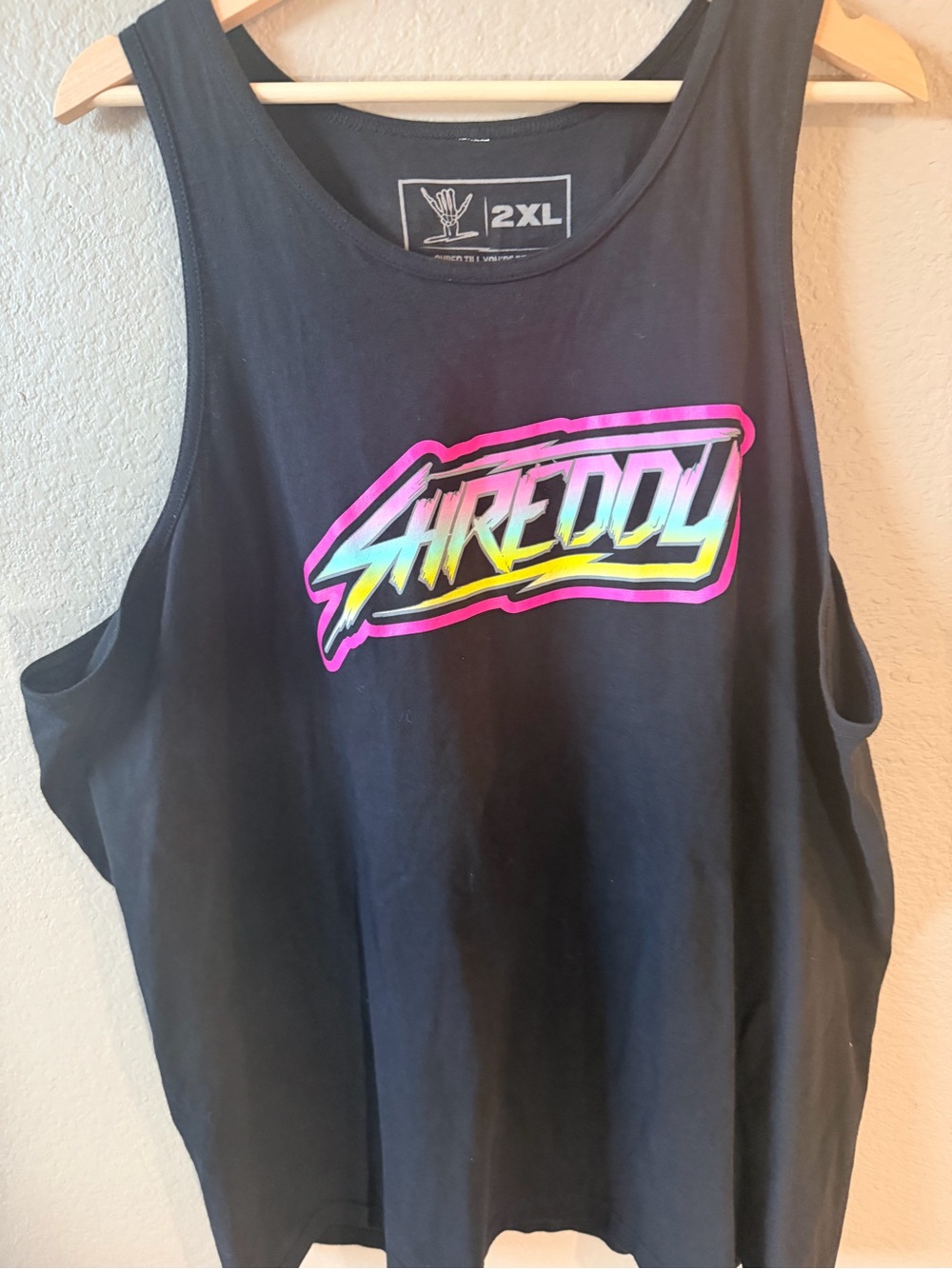 Shreddy Neon Logo Black Tank Top